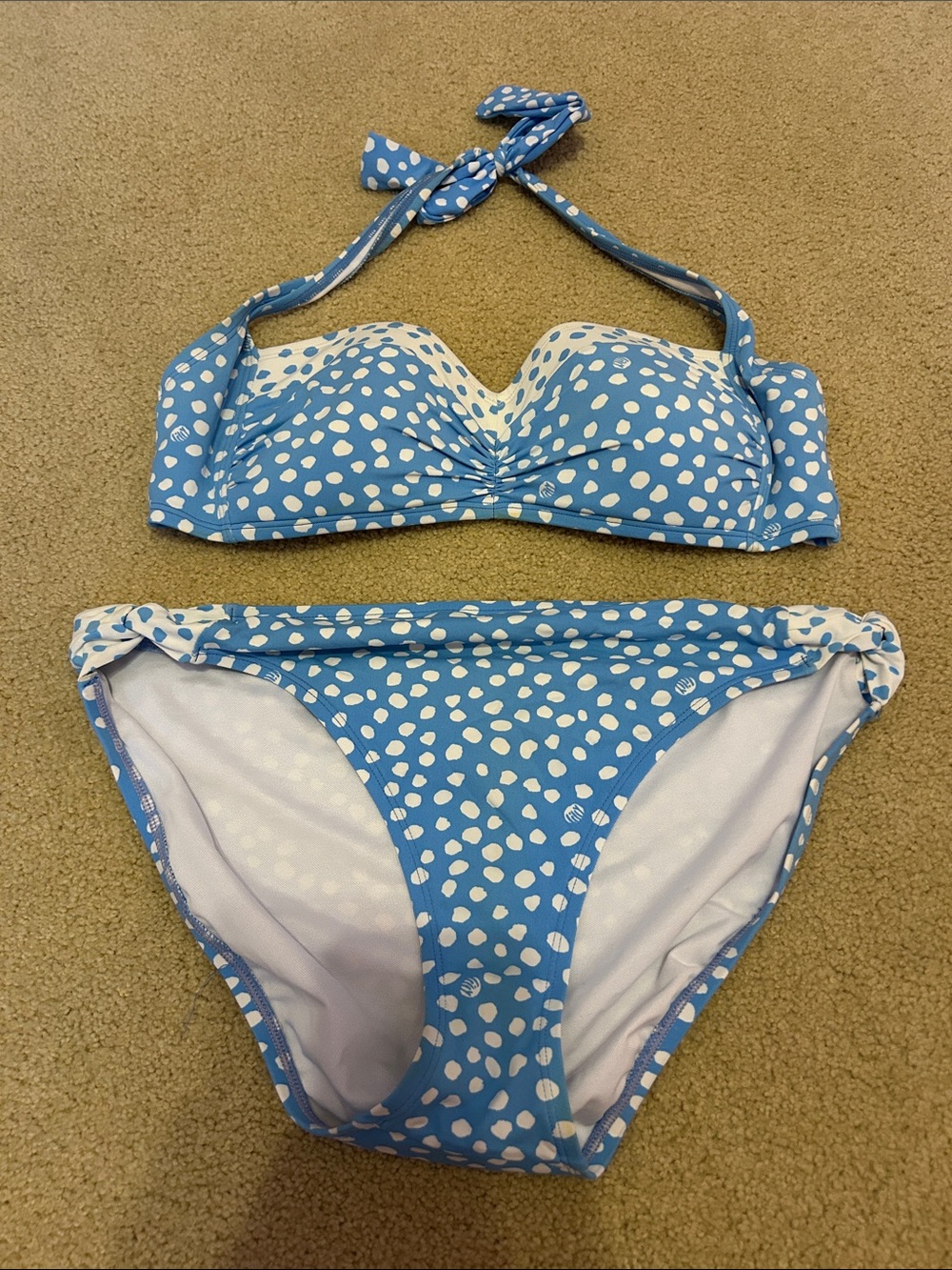 Lilly Pulitzer Blue and White Polka Dot Bikini Bottoms